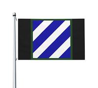 Bannière De Cour Ssi De La 3E Division D'Infanterie De L'Armée Américaine Drapeaux Décoratifs D'Extérieur 100% Polyester Drapeau De Jardin Léger Bannière Décorative Pour Patio Chambre 90X150Cm