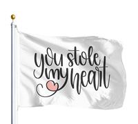 Bannière De Cour Tu As Volé Mon Cœur Drapeaux Décoratifs D'Extérieur 100% Polyester Bannière Décorative Couleurs Éclatantes Drapeau De Jardin Pour Club Faire La Fête Chambre 90X150Cm