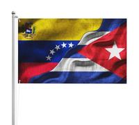 Bannière De Cour Venezuela Venezuela Cuba Cuba Drapeau De Jardin Couleurs Éclatantes Bannière Décorative 100% Polyester Drapeaux Décoratifs D'Extérieur Pour Club Faire La Fête Bar 90X150Cm