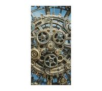 Bannière de couverture de porte à engrenages steampunk cool 90 x 180 cm - Bannières de fête saisonnières - Panneau de bienvenue vertical - Décoration de porte à suspendre pour porche, entrée, jardin