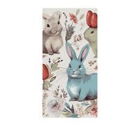 Bannière de couverture de porte à fleurs, lapins, oiseaux, fournitures de décoration de fête, porche, bannière à suspendre, bannières de fête pour vacances, anniversaire, jardin, pelouse