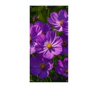 Bannière de couverture de porte à fleurs violettes 90 x 180 cm - Bannières de fête saisonnières - Panneau de bienvenue - Décoration verticale à suspendre pour porche, entrée, jardin
