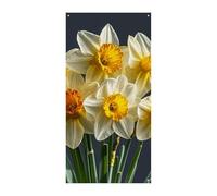 Bannière de couverture de porte bouquet de jonquilles 90 x 180 cm - Bannières de fête saisonnières - Panneau de bienvenue vertical - Décoration de porte à suspendre pour porche, entrée, jardin