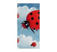 Bannière de couverture de porte coccinelle et nuage - Panneau de bienvenue - Bannière de fête de vacances - Bannière d'anniversaire pour célébrations festives - 178 x 90 cm