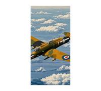 Bannière de couverture de porte d'avion de la Seconde Guerre mondiale 90 x 180 cm Bannières de fête Panneau de bienvenue saisonnier Décoration verticale à suspendre pour porche, entrée, jardin