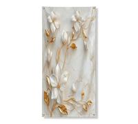 Bannière de couverture de porte de 91,4 x 183 cm, fleurs en relief à suspendre pour porte d'entrée, décoration de porte d'entrée, fournitures de toile de fond florale d'intérieur et d'extérieur