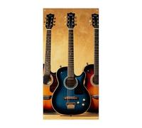 Bannière de couverture de porte de collection guitare 90 x 180 cm, bannières de fête saisonnières, panneau de bienvenue vertical, décoration de porte à suspendre pour porche, entrée, jardin