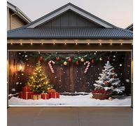 Bannière De Couverture De Porte De Garage De Noël, Grande Toile De Fond Suspendue Extérieure, Arbre De Noël, Dîner, Thème De Renne, Décoration Murale De Vacances Arrière-Plan(Christmas Tree,8x7FT)