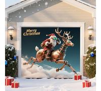 Bannière de Couverture de Porte de Garage de Noël, Toile de Fond avec Le Père Noël, Murale de Fond pour Les fêtes de Noël, réveillon de Noël et Bonne année.,8 x 7 ft