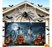 Bannière De Couverture De Porte De Garage Double Halloween, Toile De Fond