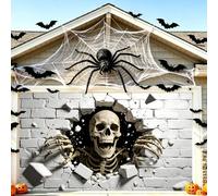 Bannière De Couverture De Porte De Garage Double Halloween, Toile De Fond