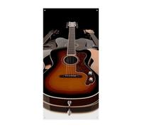 Bannière de couverture de porte de guitare 90 x 180 cm - Bannières de fête saisonnières - Panneau de bienvenue vertical - Décoration de porte à suspendre pour porche, entrée, jardin