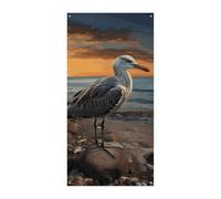 Bannière de couverture de porte de mouette 90 x 180 cm - Bannières de fête saisonnières - Panneau de bienvenue vertical - Décoration de porte à suspendre pour porche, entrée, jardin