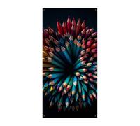 Bannière de couverture de porte de nombreux crayons de couleur 90 x 180 cm - Bannières de fête saisonnières - Panneau de bienvenue vertical - Décoration de porte à suspendre pour porche, entrée