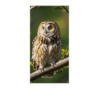 Bannière de couverture de porte en forme de branches d'arbre de hibou 90 x 180 cm - Bannières de fête saisonnières - Panneau de bienvenue vertical - Décoration de porte à suspendre pour porche, entrée