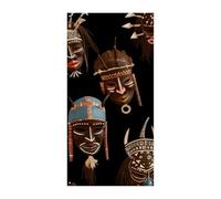 Bannière de couverture de porte ethnique tribale africaine 90 x 180 cm - Bannières de fête saisonnières - Panneau de bienvenue vertical - Décoration de porte à suspendre pour porche, entrée, jardin