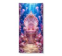 Bannière de couverture de porte fantaisie sous-marine, élégante méduse à motif corail, décoration d'intérieur, 91,4 x 183 cm