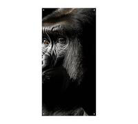 Bannière de couverture de porte Gorilla pour adulte 90 x 180 cm - Panneau de bienvenue saisonnier - Décoration verticale à suspendre pour porche, entrée, jardin