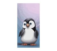 Bannière de couverture de porte « I Love Penguins » - 90 x 180 cm - Bannière de fête saisonnière - Panneau de bienvenue - Décoration verticale à suspendre pour porche, entrée, jardin