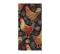 Bannière de couverture de porte imprimée poule 90 x 180 cm - Bannières de fête saisonnières - Panneau de bienvenue vertical - Décoration de porte à suspendre pour porche, entrée, jardin