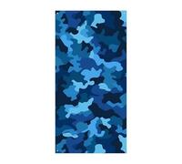 Bannière de couverture de porte motif camouflage bleu 90 x 180 cm - Bannières de fête saisonnières - Panneau de bienvenue vertical - Décoration de porte à suspendre pour porche, entrée, jardin