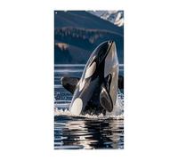 Bannière de couverture de porte orque 90 x 180 cm - Bannières de fête saisonnières - Panneau de bienvenue vertical - Décoration de porte à suspendre pour porche, entrée, jardin