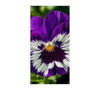 Bannière de couverture de porte « Pansy Perfection » - 90 x 180 cm - Bannière de fête saisonnière - Panneau de bienvenue - Décoration verticale à suspendre pour porche, entrée, jardin