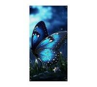 Bannière de couverture de porte papillon nuit fournitures de décoration de fête porche bannière à suspendre bannières de fête pour vacances, anniversaire, jardin, pelouse