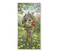 Bannière de couverture de porte pour nichoir à oiseaux colorés, décoration extérieure, toile de fond à suspendre pour les festivals 91,4 x 182,9 cm