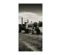 Bannière de couverture de porte tranquille de tracteur agricole 90 x 180 cm - Bannières de fête saisonnières - Panneau de bienvenue - Décoration verticale à suspendre pour porche, entrée, jardin