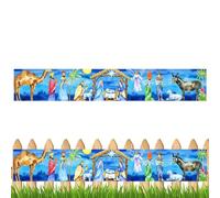 Bannière de crèche de Noël pour l'extérieur - 299,7 x 50,8 cm - Bannière d'extérieur pour crèche de Noël | Panneaux de cour de Noël durables, décorations de Noël vives pour clôture, jardin,