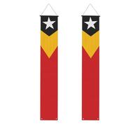 Bannière de décoration à suspendre pour porte de jardin - Drapeau du Timor-Leste - Drapeau de bienvenue