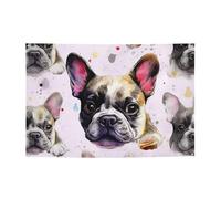 Bannière de décoration de fête avec petit bouledogue français - Pour fête d'anniversaire - Photographie - Bannières et panneaux - Décoration murale - Bannière de fête - 180 x 119 cm