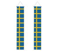 Bannière de décoration de fête drapeau suédois - Peut être utilisée pour les fêtes de remise de diplôme et les célébrations de remise de diplôme à l'intérieur et à l'extérieur, un article
