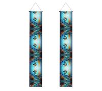 Bannière de décoration de fête hippocampe corail pour fond marin - Peut être utilisée pour les fêtes de remise de diplôme et les célébrations de remise de diplôme à l'intérieur et à l'extérieur, un