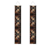 Bannière de décoration de fête renard et fleurs : peut être utilisée pour les fêtes de remise de diplôme et les célébrations de remise de diplôme à l'intérieur et à l'extérieur, un article