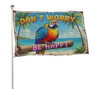Bannière de décoration extérieure durable ??Ne vous inquiétez pas, soyez heureux??, 90?x?150?cm, drapeaux de bienvenue pour patio, drapeaux de jardin de printemps