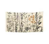 Bannière de décoration florale herbes botaniques - Décoration de fête - Drapeau pour fête d'anniversaire - Photographie - Bannières et panneaux - Décoration murale - Fournitures de fête - 177,8 x 88,9