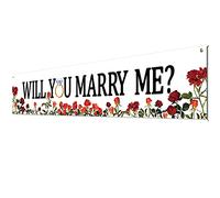 Bannière de demande en mariage « Will You Marry Me ? » - Accessoire de décoration pour panneaux de mariage, Saint-Valentin, fiançailles de printemps, décorations de fête en plein air - 1,8 m