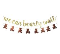 Bannière de douche de bébé, 2pcs / set Signe douche bébé 4, 9ft Banner d'ours mignon, bienvenue décorative préinstallée pour les bébés, bienvenue