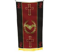 Bannière de drapeau de l'Empire romain Christian Western SPQR - Démocratie européenne - Couleur antidécoloration - Matériau durable - Convient pour la décoration d'intérieur romaine, le jour de Noël