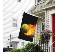 Bannière de drapeau double face de 91 x 152 cm pour l'extérieur - Résistant à la décoloration - Bannière de vœux - Images de tennis - Drapeau de bienvenue - Drapeau de vacances personnalisé pour