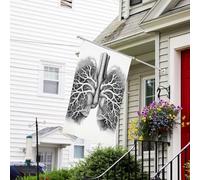 Bannière de drapeau double face Drapeau de jardin résistant à la décoloration pour l'extérieur Drapeau de bienvenue Poumons Image vectorielle Bannière de vœux Drapeau de vacances personnalisé pour