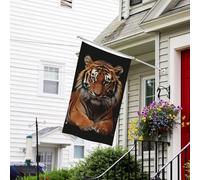 Bannière de drapeau double face résistante à la décoloration pour l'extérieur avec tigre et pattes - Bannière de vœux personnalisée pour maison de fête