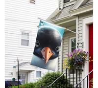 Bannière de drapeau double face résistante à la décoloration pour l'extérieur, drapeau de bienvenue à gros yeux, bannière de vœux personnalisée pour fête maison