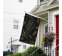 Bannière de drapeau double face résistante à la décoloration pour l'extérieur, drapeau de bienvenue, arbres et aiguilles de pin, bannière de vœux personnalisée pour fête maison