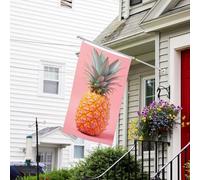 Bannière de drapeau double face résistante à la décoloration pour l'extérieur - Drapeau de bienvenue - Bannière de vœux à l'ananas - Drapeau de vacances personnalisé pour maison de fête