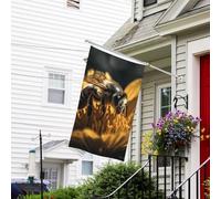 Bannière de drapeau double face résistante à la décoloration pour l'extérieur - Drapeau de bienvenue - Bannière de vœux d'abeille sérieuse - Drapeau de vacances personnalisé pour maison de fête