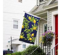 Bannière de drapeau double face résistante à la décoloration pour l'extérieur, drapeau de bienvenue de cour, bannière de vœux de citronnier, drapeau de vacances personnalisé pour maison de fête