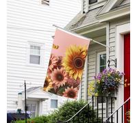 Bannière de drapeau double face résistante à la décoloration pour l'extérieur, drapeau de bienvenue de cour, grand tournesol, bannière de vœux personnalisée pour fête maison
